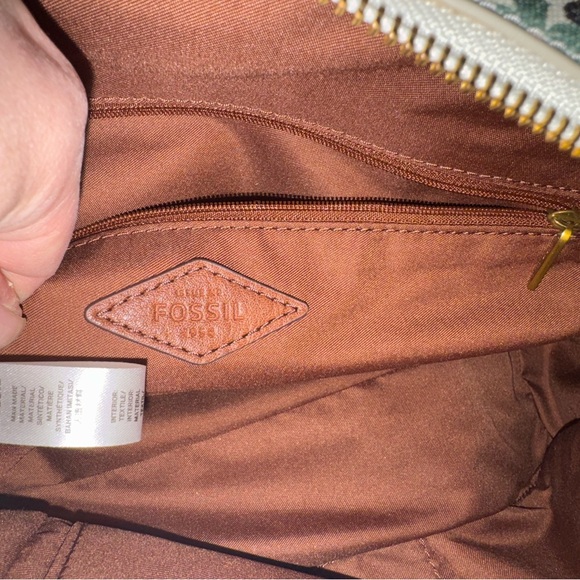 Fossil Rachel Satchel Floral Pattern Women's Handbag Colorful Bowling Bag Purse - Picture 7 of 8